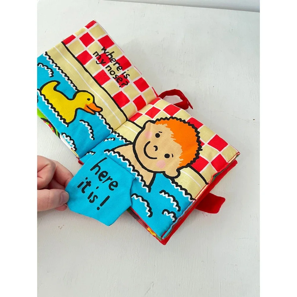 JellyCat Soft Cloth Book Yellow‎ Where Is My Belly Button Sensory Toy